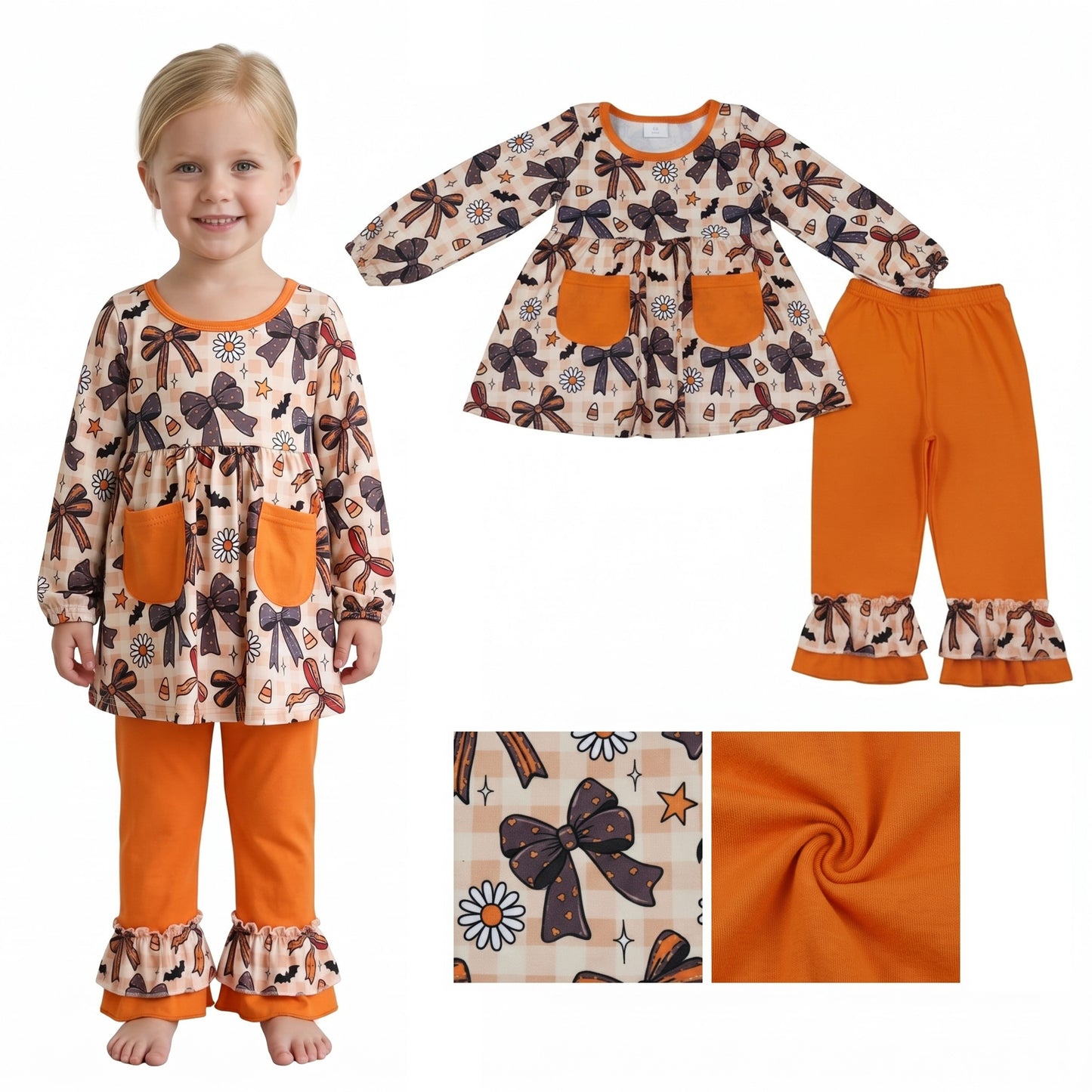 GLP3534 Girls bow tie cute outfitt 202608 RTS