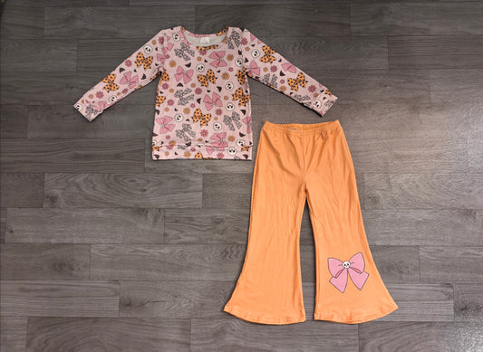 GLP3436 Halloween pumpkin Toddler girl Set outfit 202608 preorder