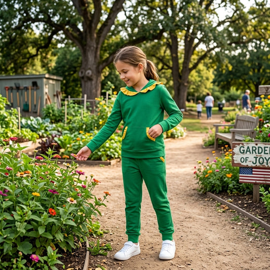 NO MOQ RTS GLP3569 (2) Baby Girl Clothes Solid Green Plain Color Block Long Sleeve Hooded Top Jogger Pant Set 202610