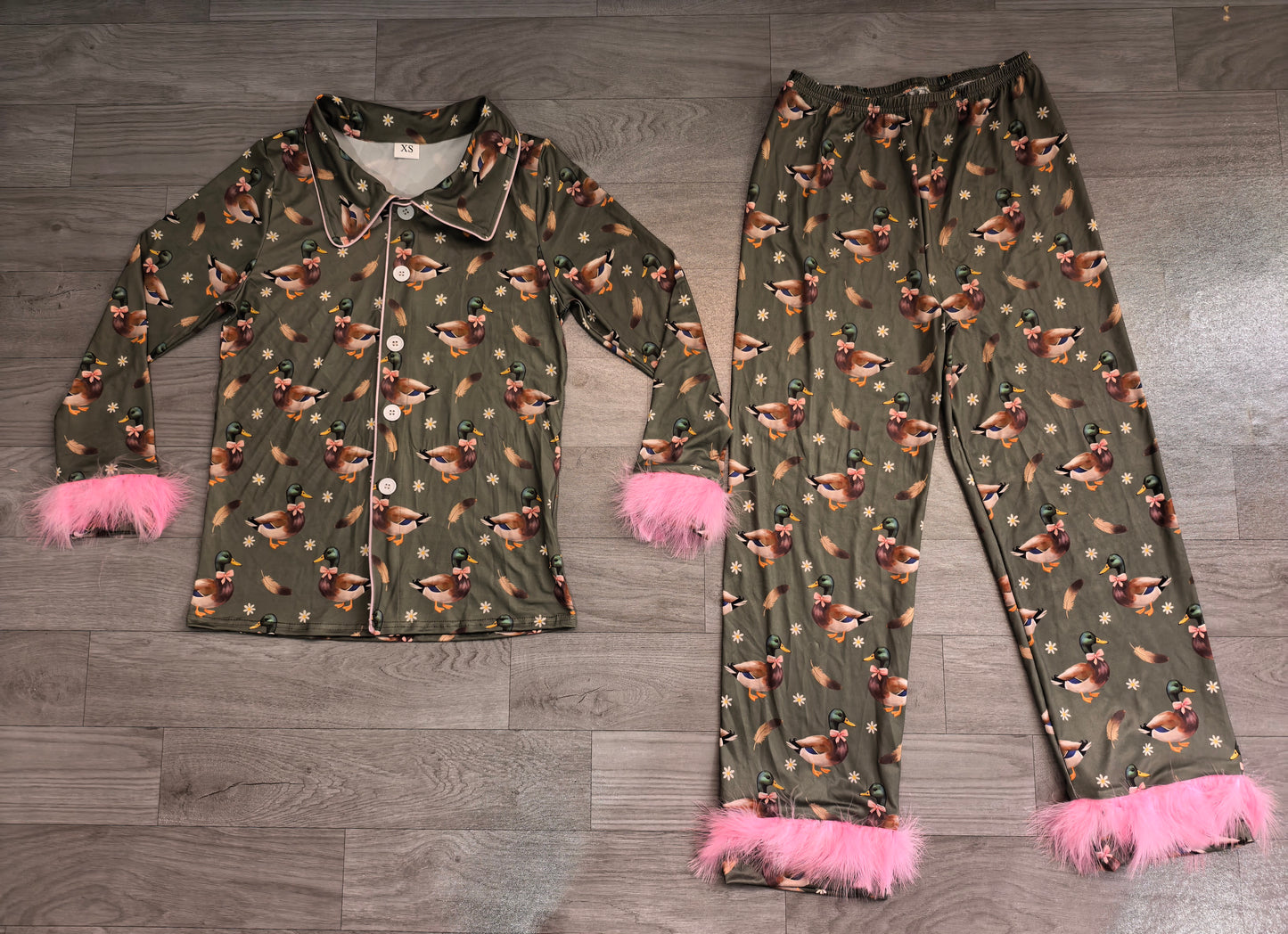RTS GLP3628 Animal Print Lapel Long Sleeve Top Fuzzy Trim Pants Women Outfit 202608