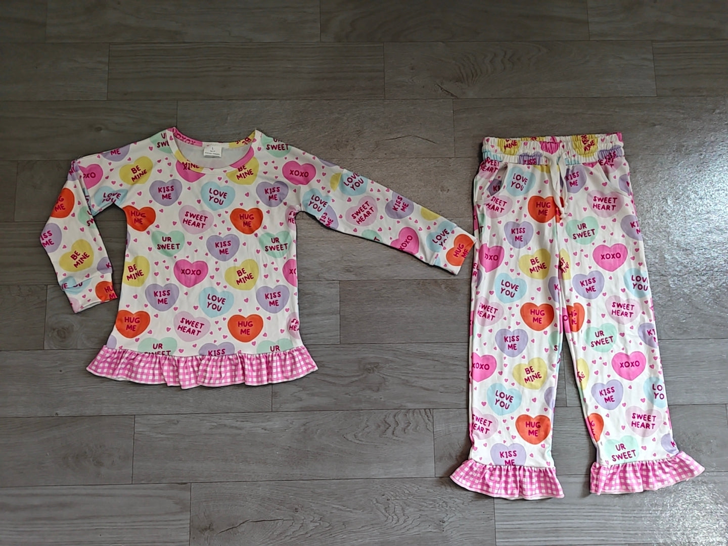 Preorder GLP3676 Valentine Print Kids Pajama Set 2Pcs Set kid outfit 202608