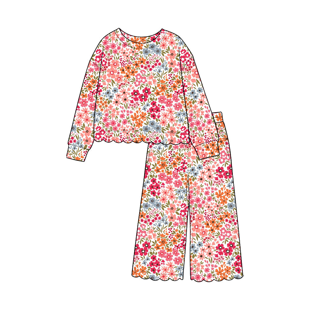 preorder GLP3691 Scallop flowers Pajamas western girl outfit  202608