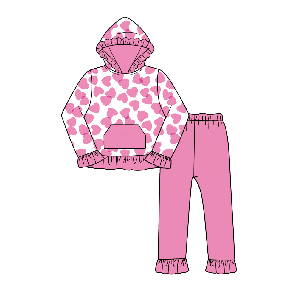GLP3693 hoodie love pink pocket Valentine's Day winter girl Pants outfit Set 202608 PREORDER