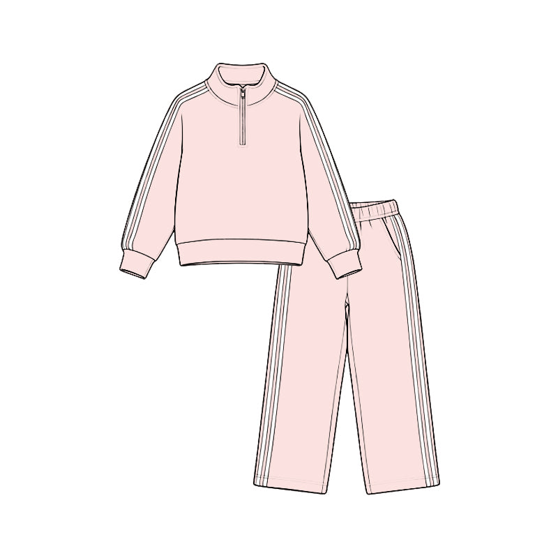preorder GLP3860 Solid Cotton Pink Girl outfit set Fall winter clothes
