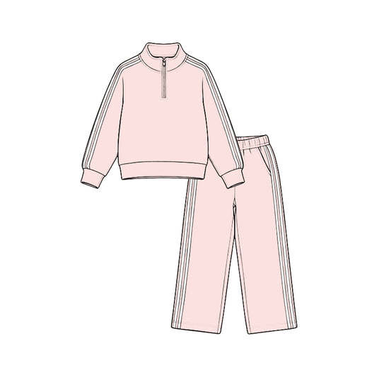preorder GLP3860 Solid Cotton Pink Girl outfit set Fall winter clothes