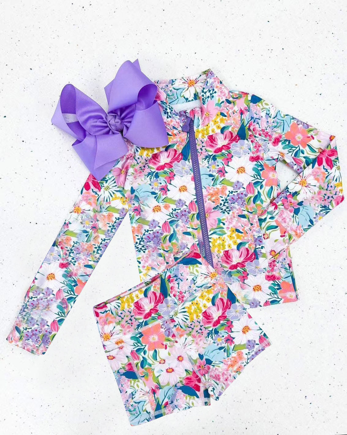 GLS0012 Yoga flower zipper  girl summer skirt outfit 202506 preorder