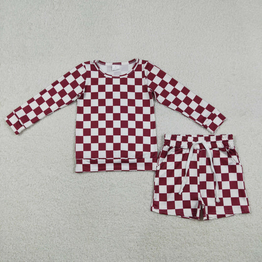 GLS0053 checkerboard western shorts girl summer outfit 202512  RTS
