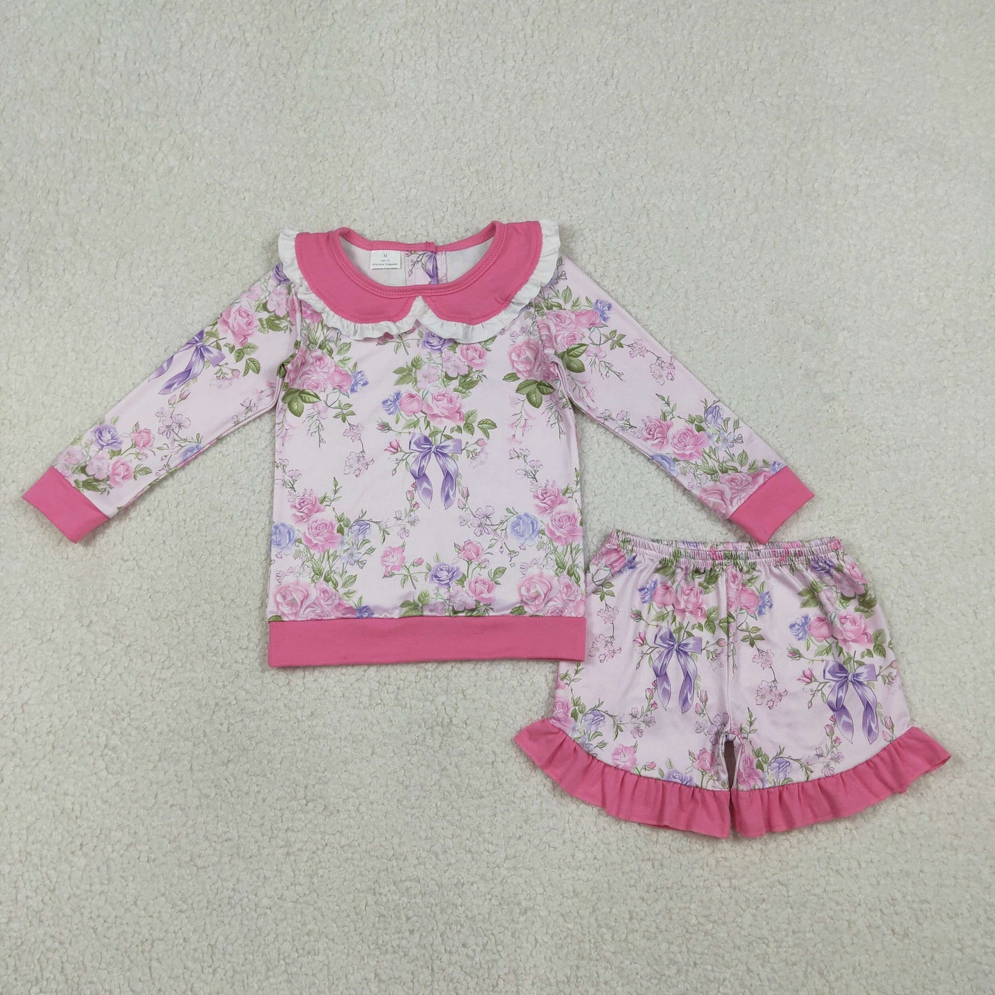GLS0082  Flower  girl summer shorts outfit 202601   RTS