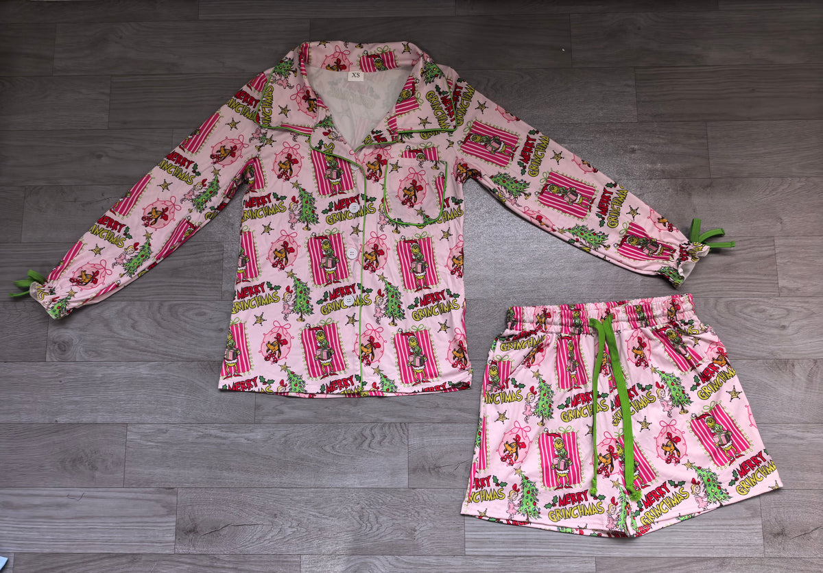 Sample-Real Pics GLS0119 Women Clothes Fruit Floral Mixed Print Long Sleeve Top And Skirt Set