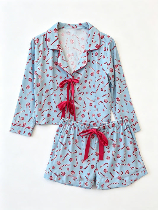 GLS0172 girl Christmas cane pajamas skirt outfit  202608 preorder