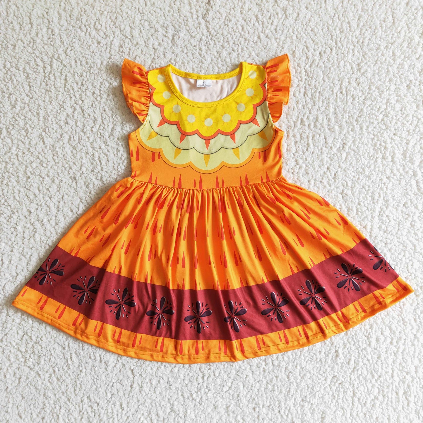 promotion GSD0006  girl flutter short sleeve dress