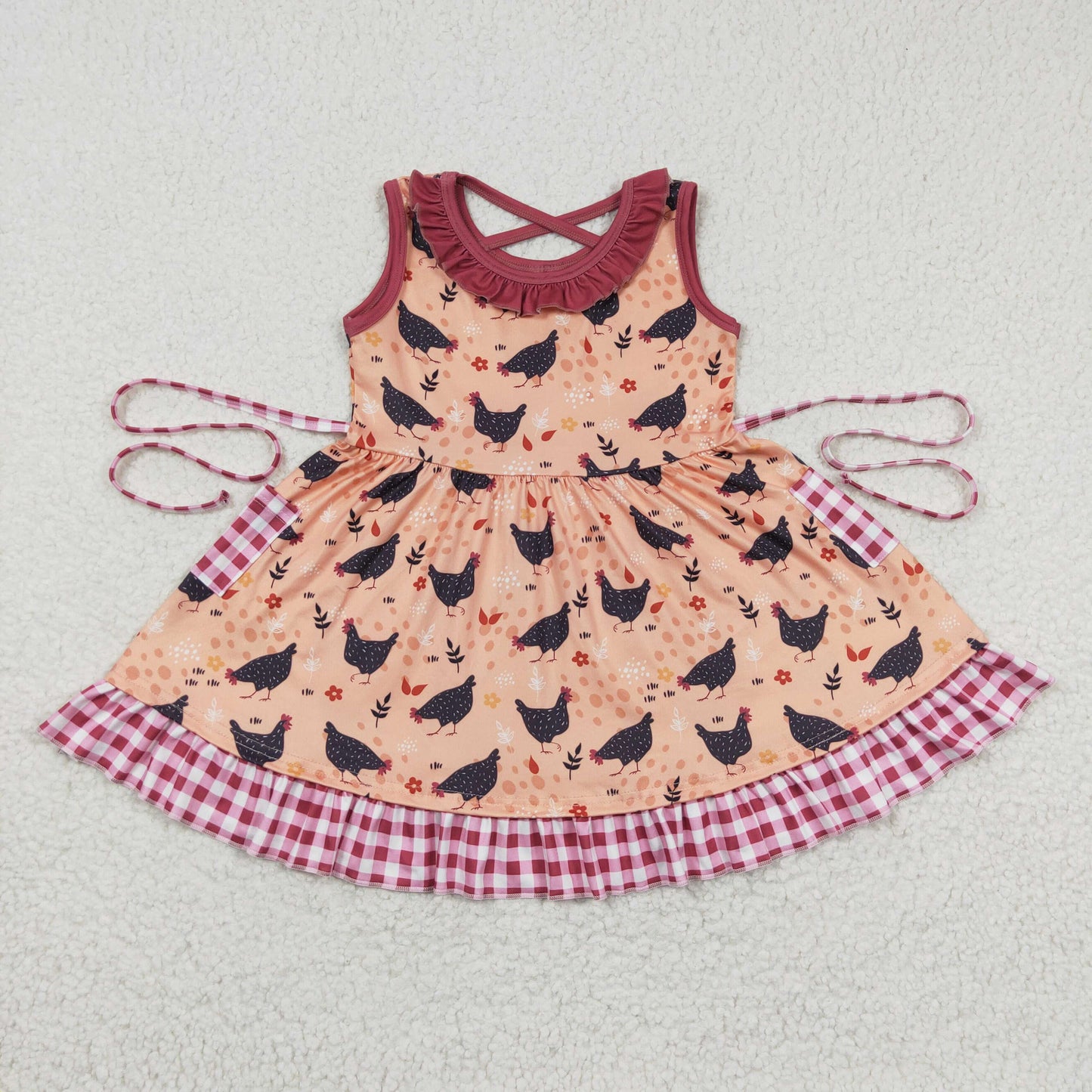 GSD0322 chicken short sleeves girl dress 20230425 RTS