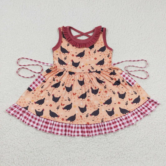 GSD0322 chicken short sleeves girl dress 20230425 RTS