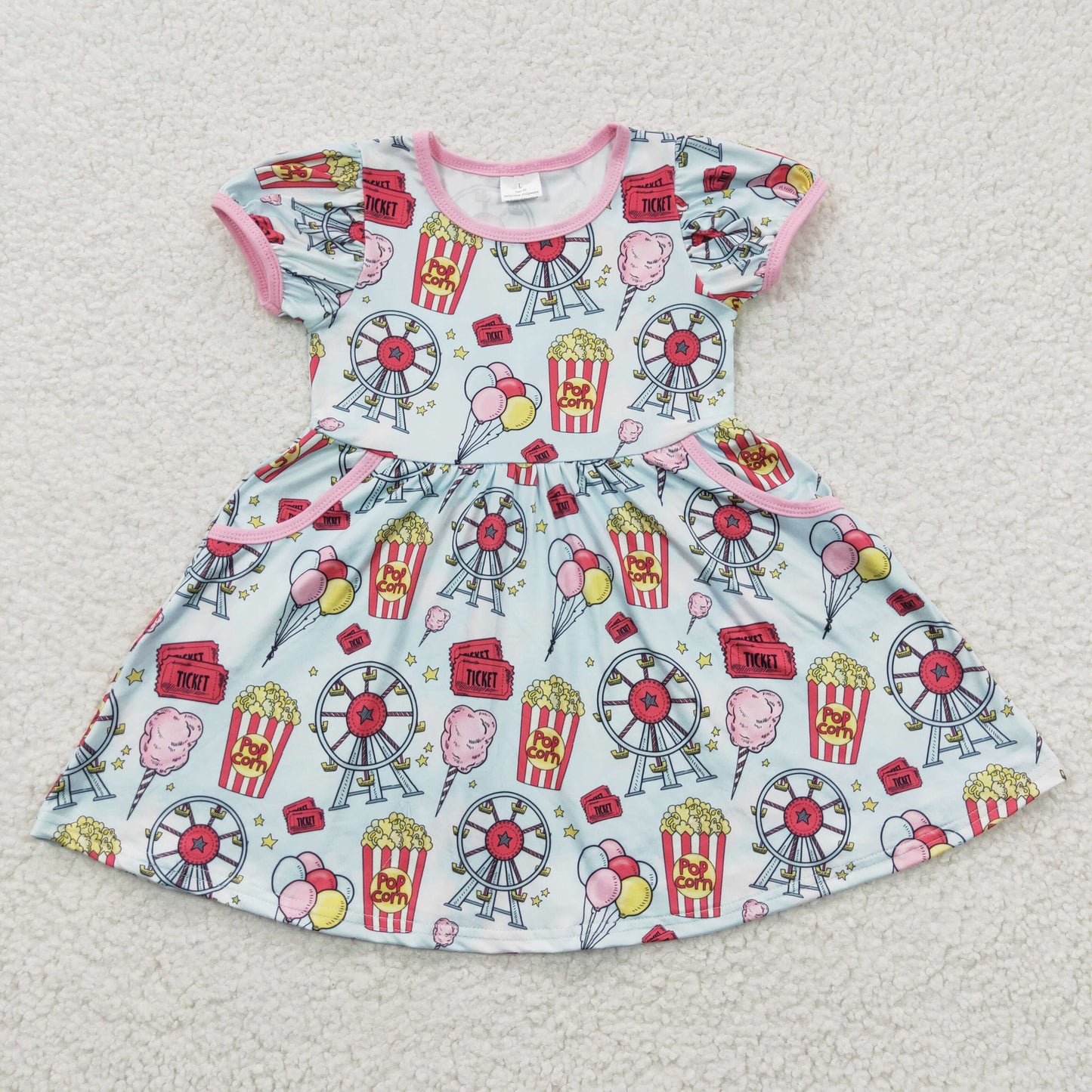 GSD0327 short sleeve Popcorn county fair summer girl dress  preorder 2023406