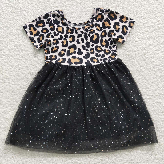 GSD0329  leopard black tulle cartoon girl dress 20230515 RTS