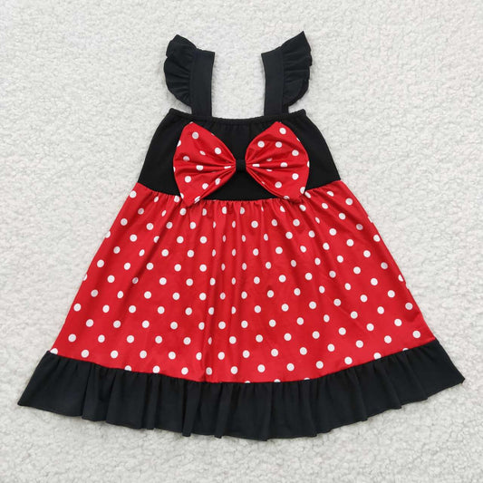 GSD0344 tulle puffy short sleeve princess red bow girl dress 20230429 RTS