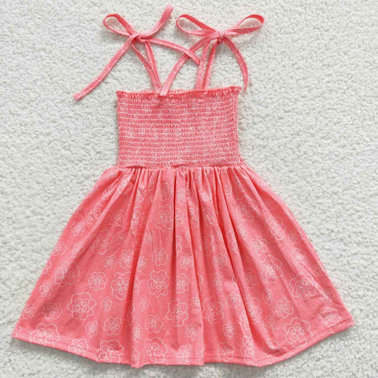 GSD0349  Smock Dress summer strapless tube top red dress flower girl dress 20230517 preorder