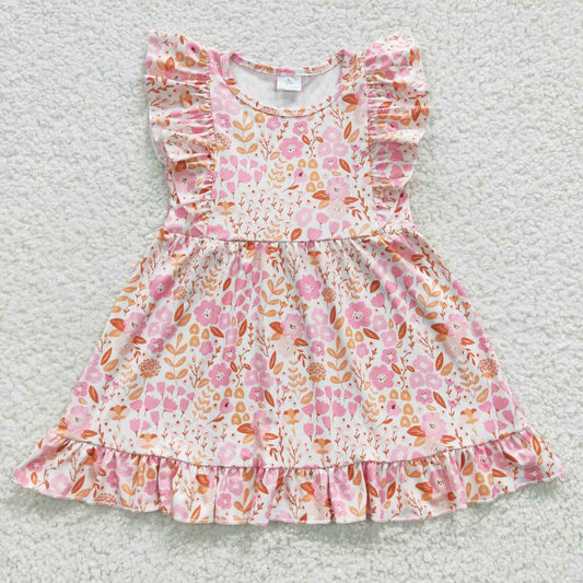 GSD0361 short sleeve pink flower puffy girl dress rts 20230515 RTS