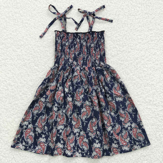 GSD0366 Smock Dress summer strapless tube top dress paisley flower girl dress 20230518 RTS