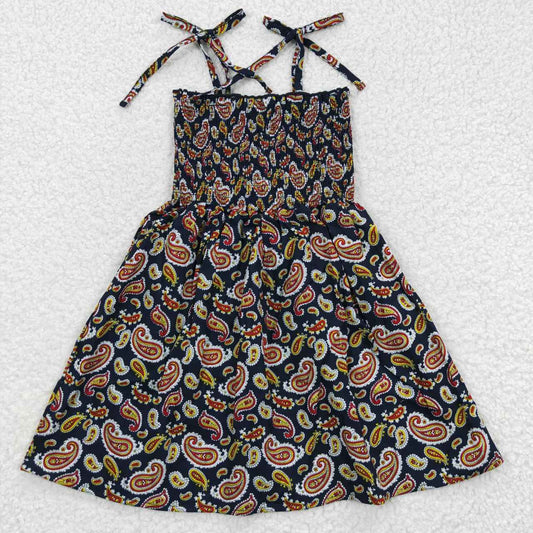 GSD0368 Smock Dress summer strapless tube top dress paisley flower girl dress 20230518 rts