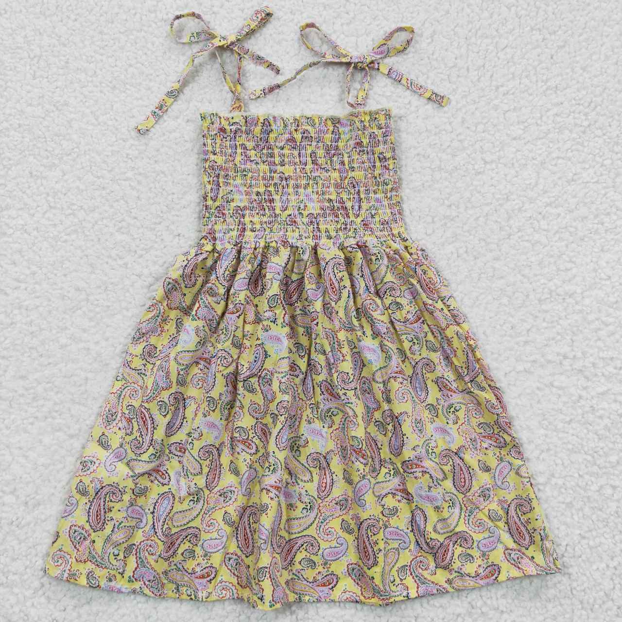 GSD0372 Smock Dress summer strapless tube top dress paisley flower girl dress 20230518