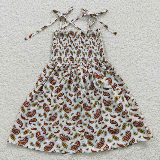 GSD0373 Smock Dress summer strapless tube top dress paisley flower girl dress 20230518 rts