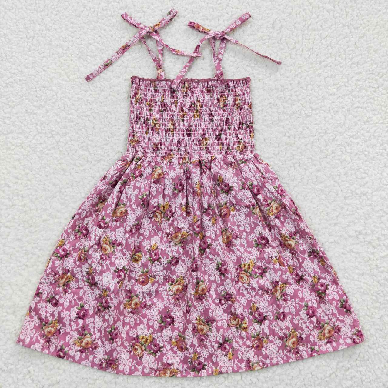 GSD0377 Smock Dress summer strapless tube top dress flower girl dress 20230518 RTS