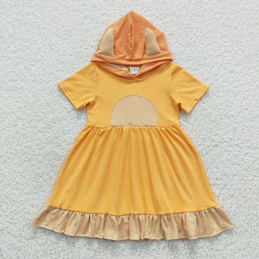 GSD0385 halloween orange hoodie short sleeve summer girl dress RTS 20230728