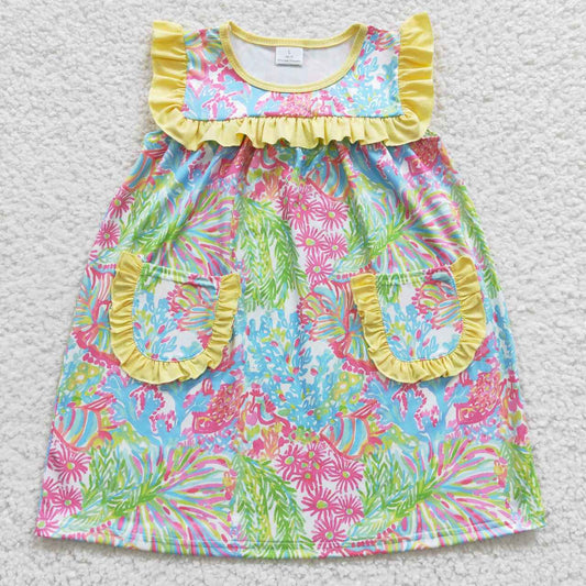 GSD0391 flower short sleeve summer girl dress 20230516 RTS