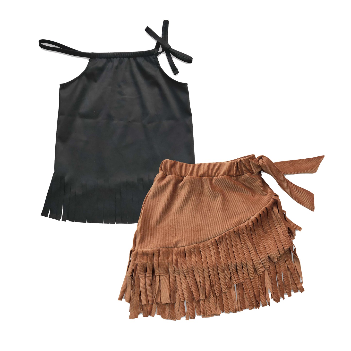 组合GSD0392 halter top tassel skirt short sleeve  girl summer outfit 20230504 RTS