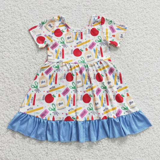 GSD0394 back to school short sleeve summer girl dress RTS 20230613