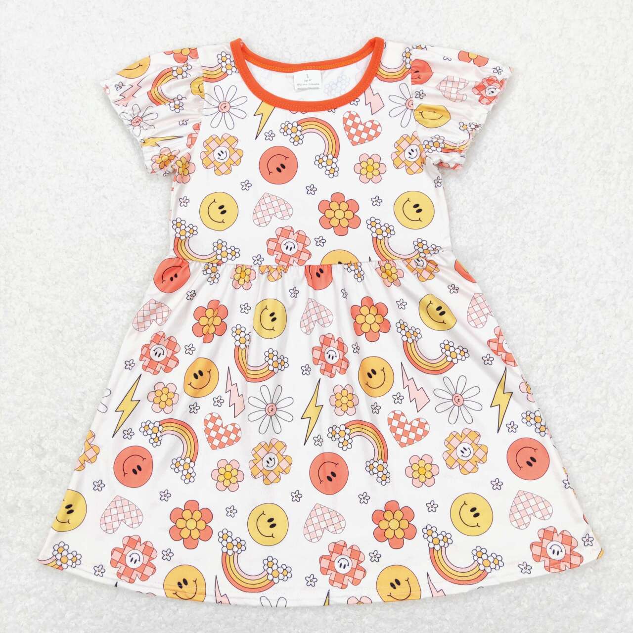 GSD0404 long sleeve smile face girl dress202312 RTS