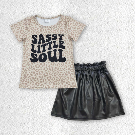 组合GSD0413 western sweet girl tleather skirt short sleeve girl summer outfit 20230526 RTS