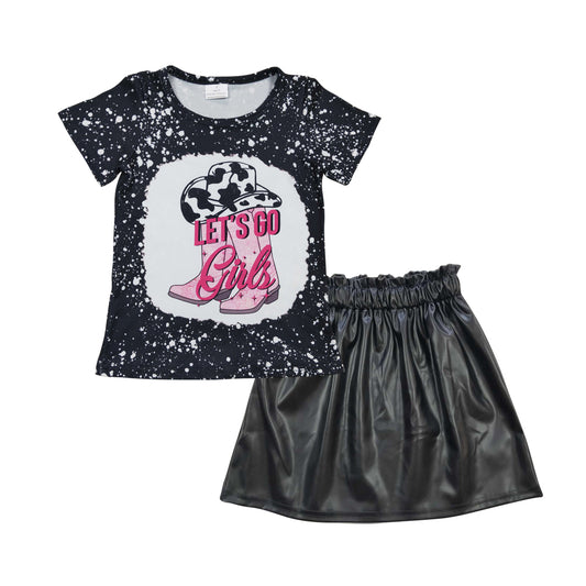 组合GSD0417 western leather skirt short sleeve girl summer outfit 20230526 RTS