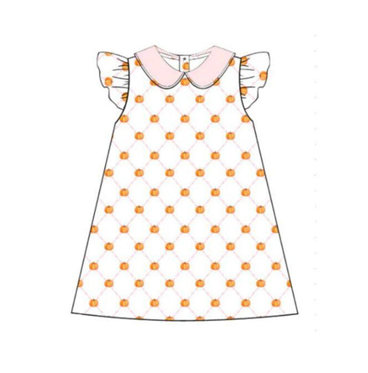 GSD0478 short sleeve pumpkin halloween girl dress preorder 20230726