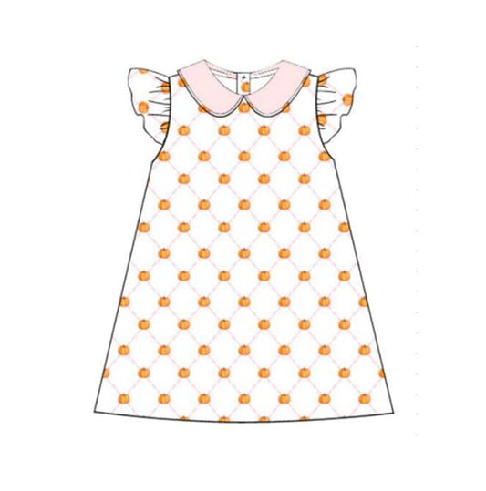 GSD0478 short sleeve pumpkin halloween girl dress preorder 20230726