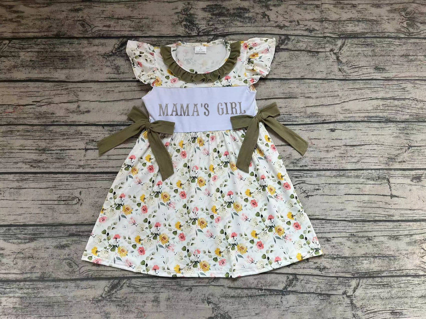 GSD0507 western mama's girl flowers short sleeve girl dress 20231018 preorder