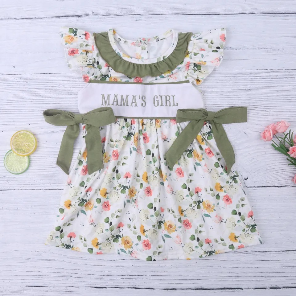 GSD0507 flower dress mama's girl short sleeve girl dress 20231107 RTS