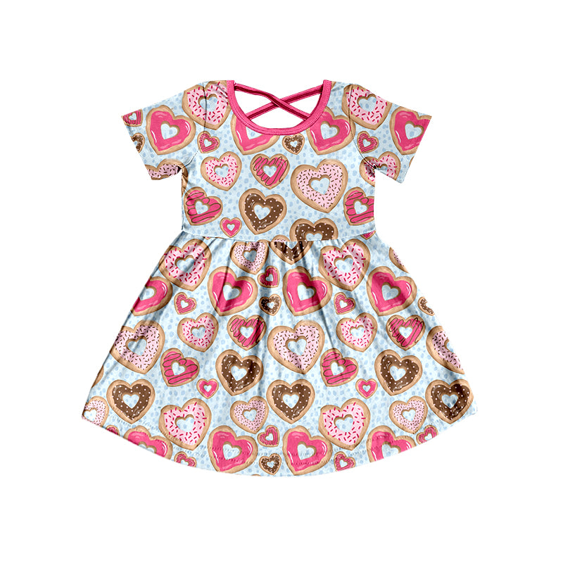 GSD0509  western valentine love pink short sleeve girl dress 20231005 preorder