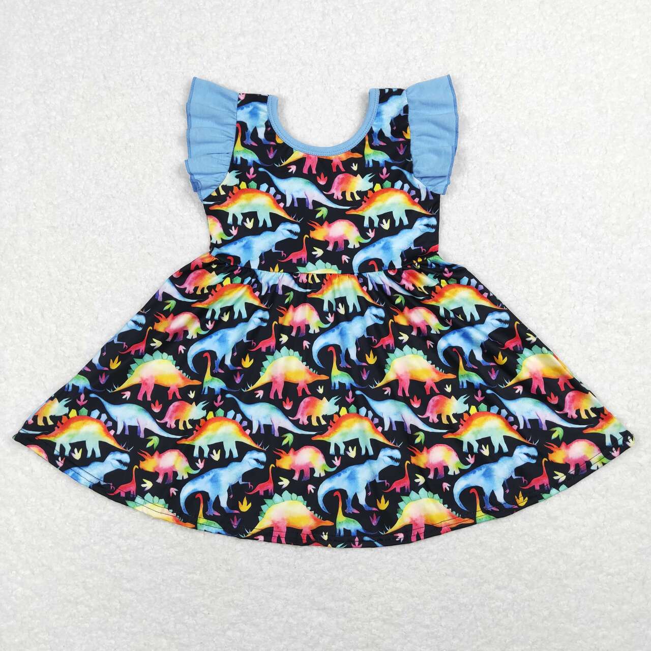 GSD0516 western dinosaur short sleeve girl dress 202312