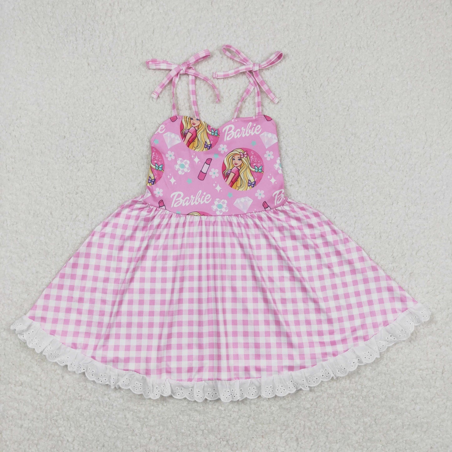 GSD0526 barbie checkerboard girl dress 202403 RTS