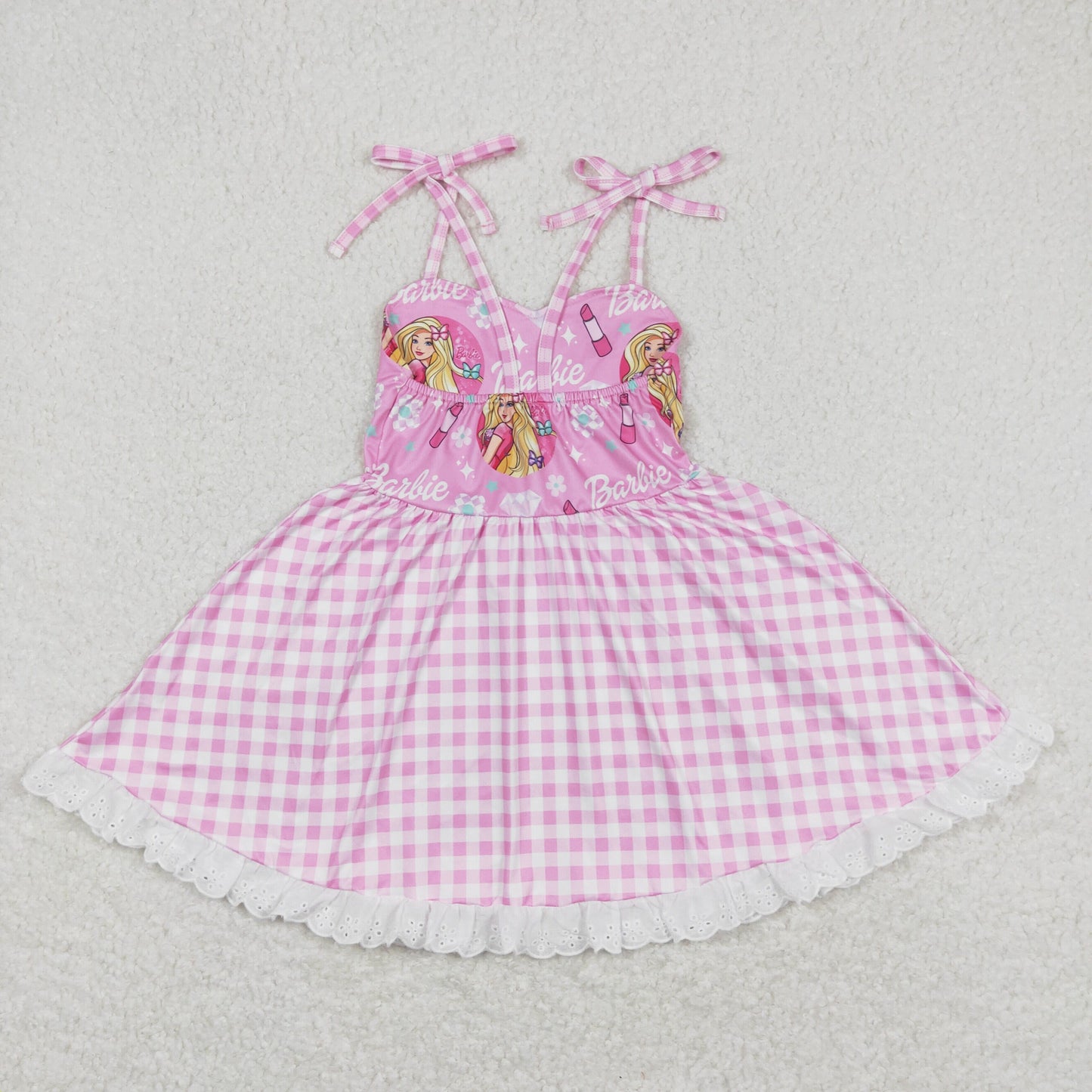 GSD0526 barbie checkerboard girl dress 202403 RTS