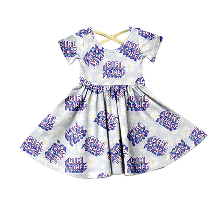 GLD0349 preorder girl power dress short sleeve girl dress 20231102