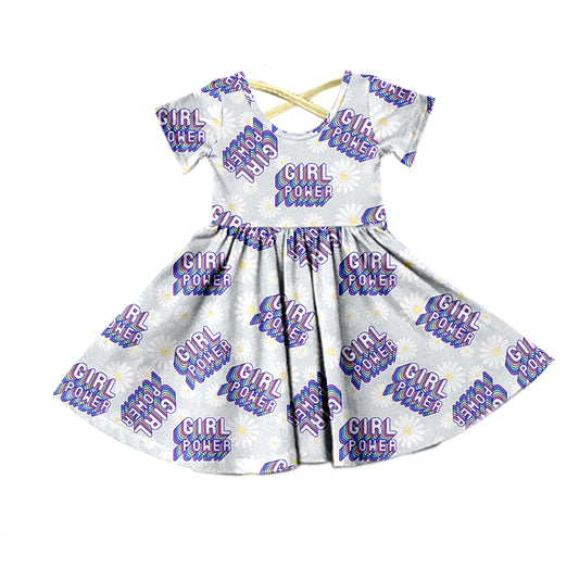 GLD0349 preorder girl power dress short sleeve girl dress 20231102