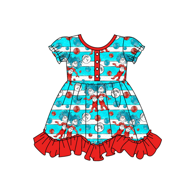 GSD0557 western dinosuar short sleeve girl dress 20231130 RTS