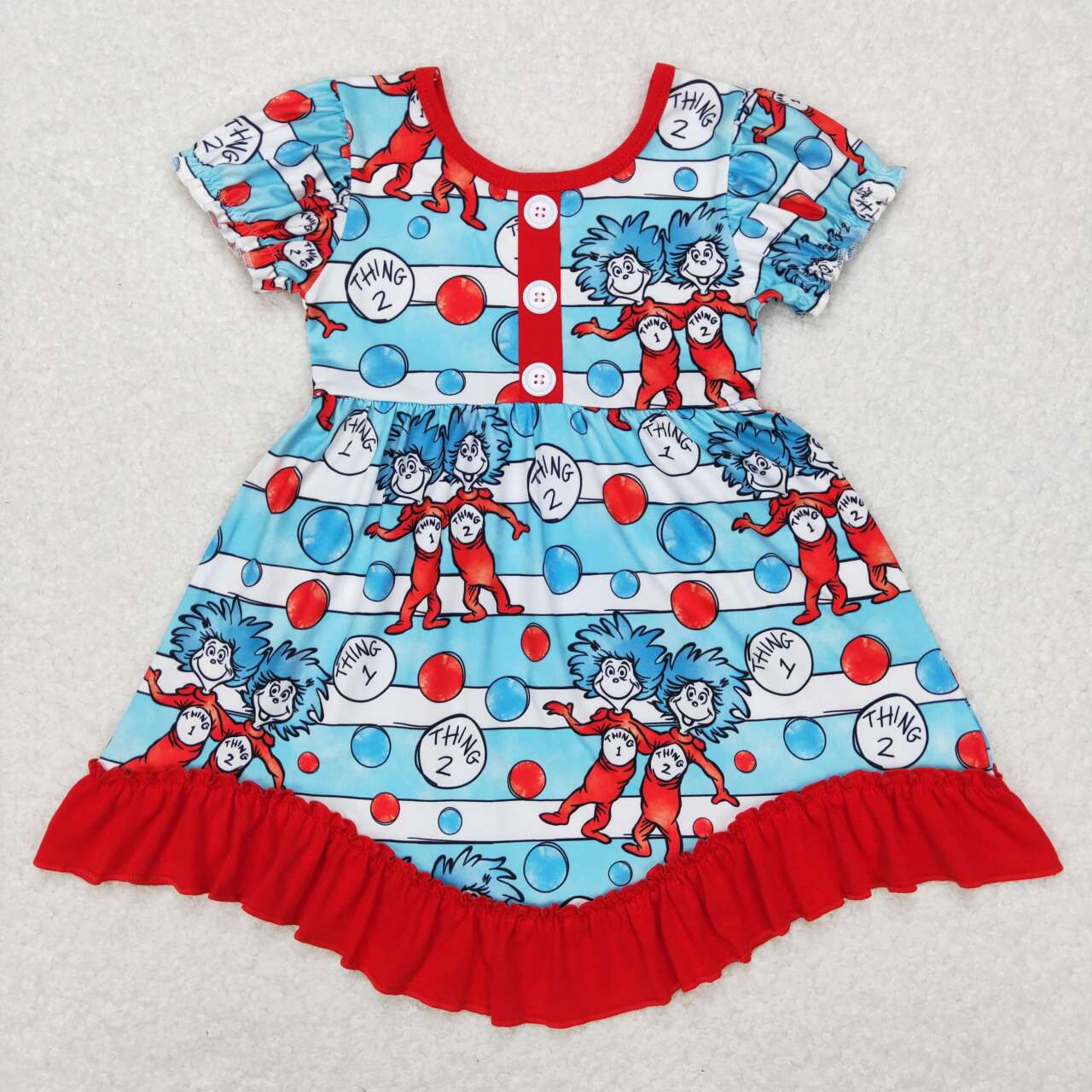 GSD0557 western dinosuar short sleeve girl dress 20231130 RTS