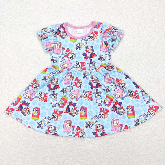 GSD0575 cartoon short sleeve bluey dog girl dress 20231123 RTS