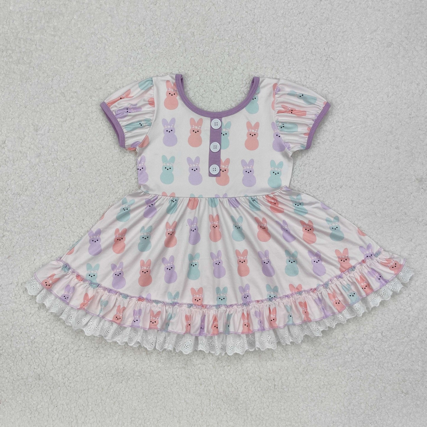 GSD0583 colorful bunny Easter girl dress 202412 RTS