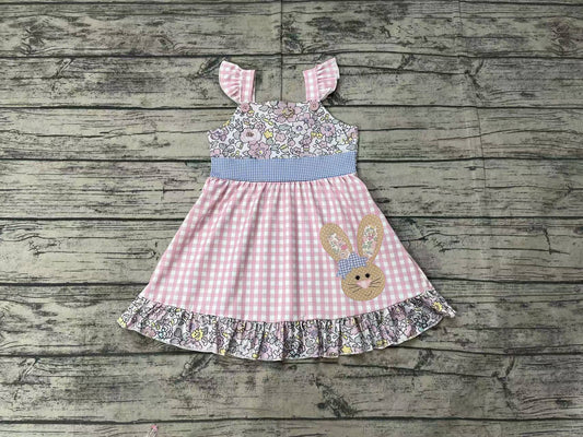 GSD0593 Embroidery bunny Easter short sleeves girl dress preorder 202412（复制）