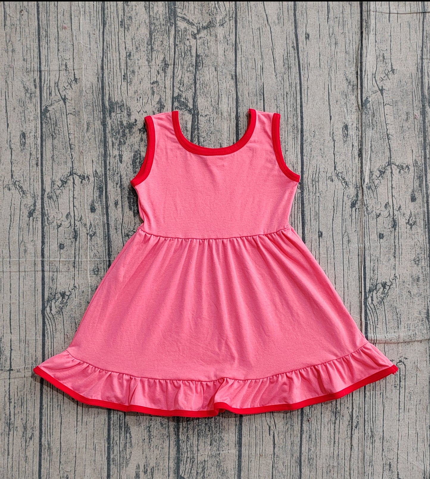 GSD0656 pink western cotton blue girl dress 202603 RTS